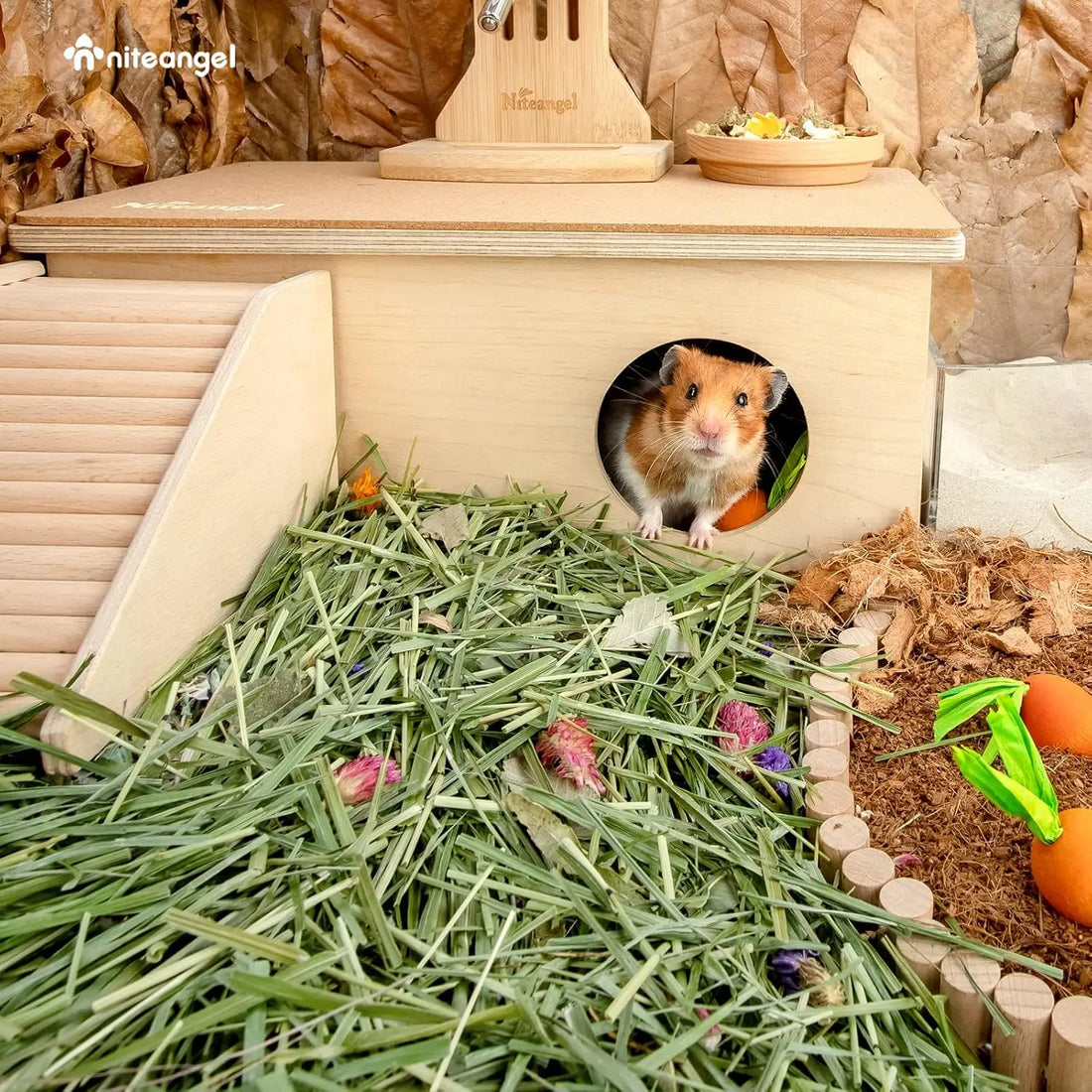 Natural & Soft Hamster Bedding Mate Small Animal Habitat Decor for Syrian Dwarf Hamsters Gerbils Mice Degus Bunny or Other Small-Sized Pet