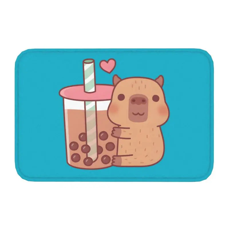 Custom Cute Giant Cavy Capybara Doormat Non-Slip Bathroom Kitchen Mat Living Room Floor Door Entrance Carpet Rug