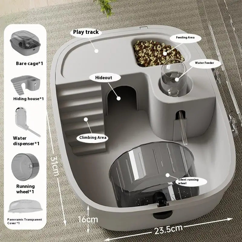 Luxury Large Capacity Hamster Golden Hamster Cage Habitat Villa Large for Burrowly habitats & travel and small pet care.