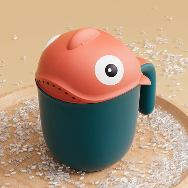 Baby Bath Shower Head Rinse Cup Cartoon Shark Cute Shower Washing Bathroom