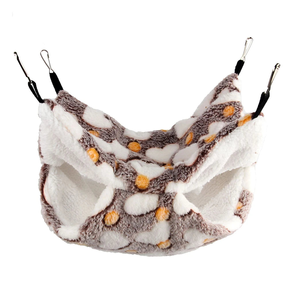 Double layer winter hammock for hamster and small pet cage comfort from Burrowly.