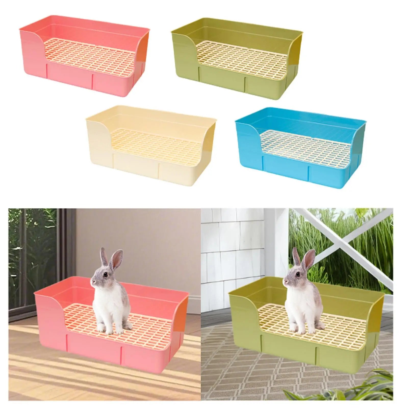 Anti-Splash Litter Pan for Rabbits and Chinchillas for rabbits, chinchillas, rats, and ferrets from Burrowly small pet supplies.