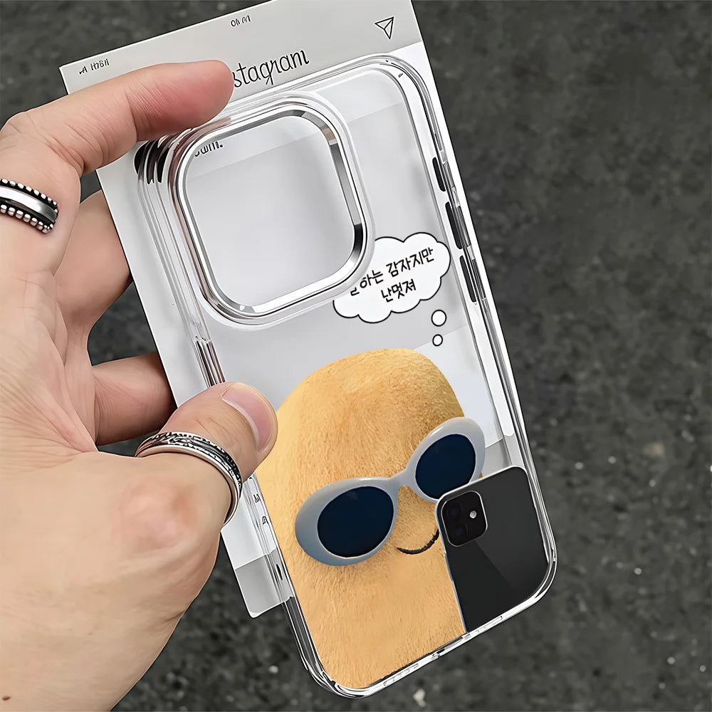 Korean Ins Funny HamsterS Phone Case For iPhone 17e 17 16e 16 15 14 13 12 11 mini Pro Max Air Plus Transparent Soft Cover