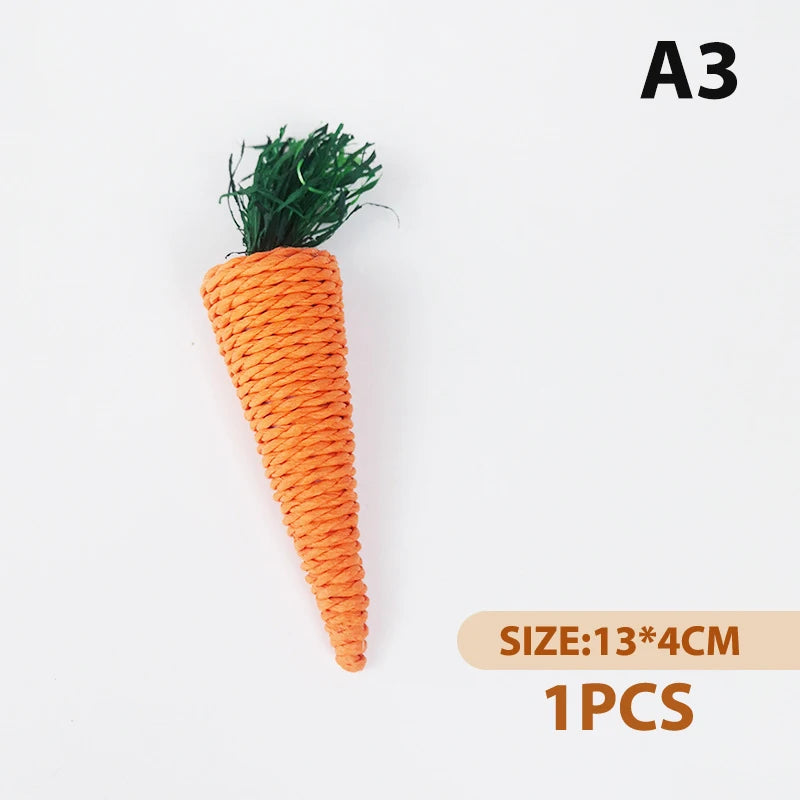 Corn and Carrot Woven Chew Balls for Hamsters for hamsters, rabbits, gerbils, and mice from Burrowly small pet supplies.