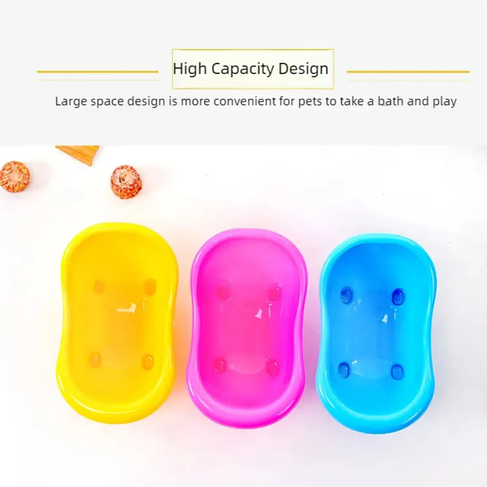 Pet Mouse Bathing Bathtub Plastic Bathtub Hamster Bathing Supplies Toy Little Pet Bathroom Pet Rat Cage Accessories