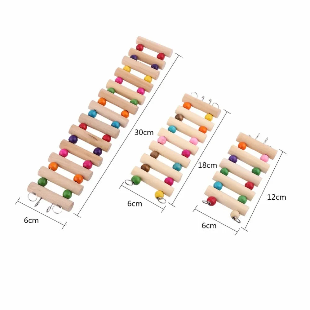 Wooden climbing stairs and seesaw toy for small pet enrichment from Burrowly.