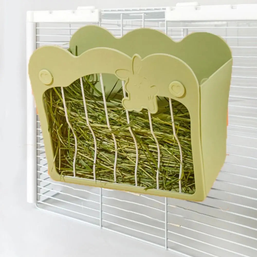 Large capacity hanging hay feeder for rabbit and guinea pig forage from Burrowly.