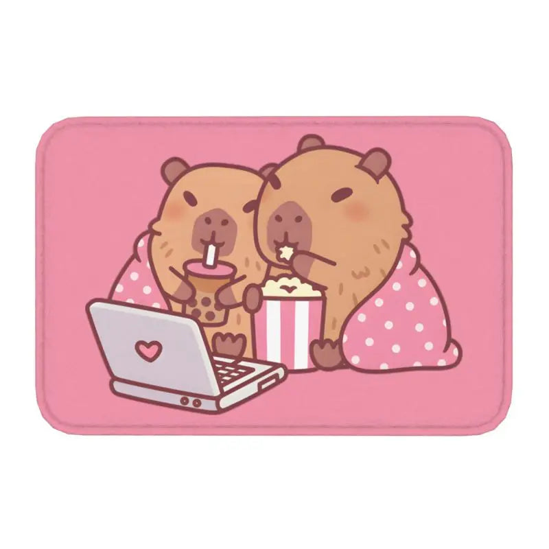 Custom Cute Giant Cavy Capybara Doormat Non-Slip Bathroom Kitchen Mat Living Room Floor Door Entrance Carpet Rug