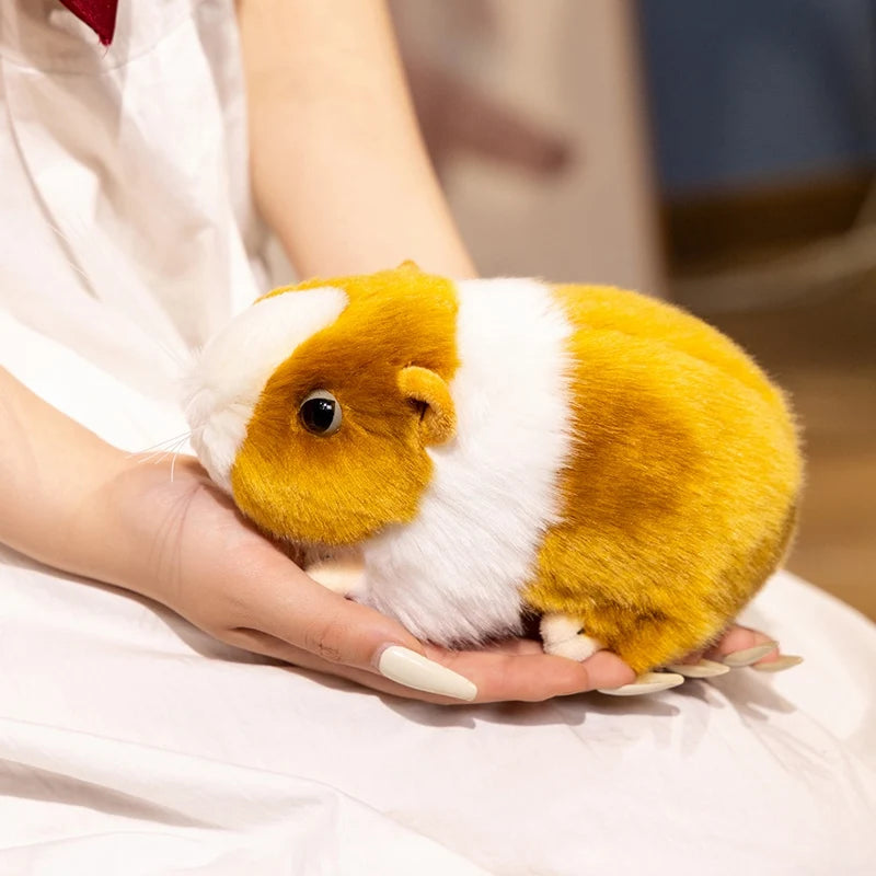 Guinea Pig Plush Toy 18cm Lifelike Black White,Brown White Guinea Pig Doll Stuffed Animal Toy Kids Birthday Gift Home Decor