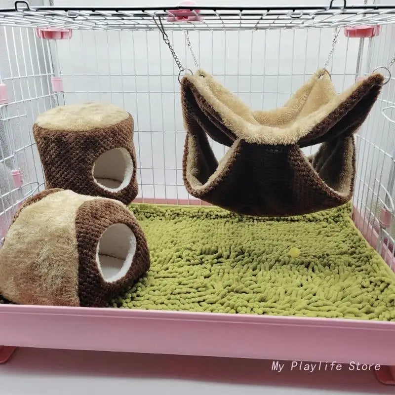 Plush hanging hideout hammock for cozy small pet rest from Burrowly.