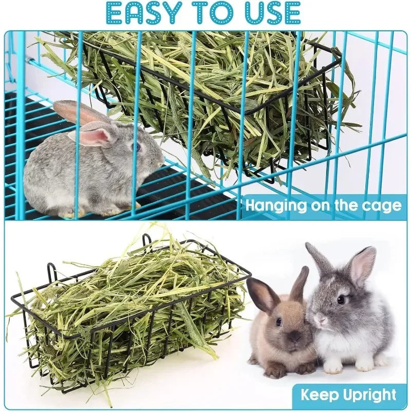 Heavy-Duty Metal Hay Rack for Rabbits and Guinea Pigs for rabbits, guinea pigs, and chinchillas from Burrowly small pet supplies.