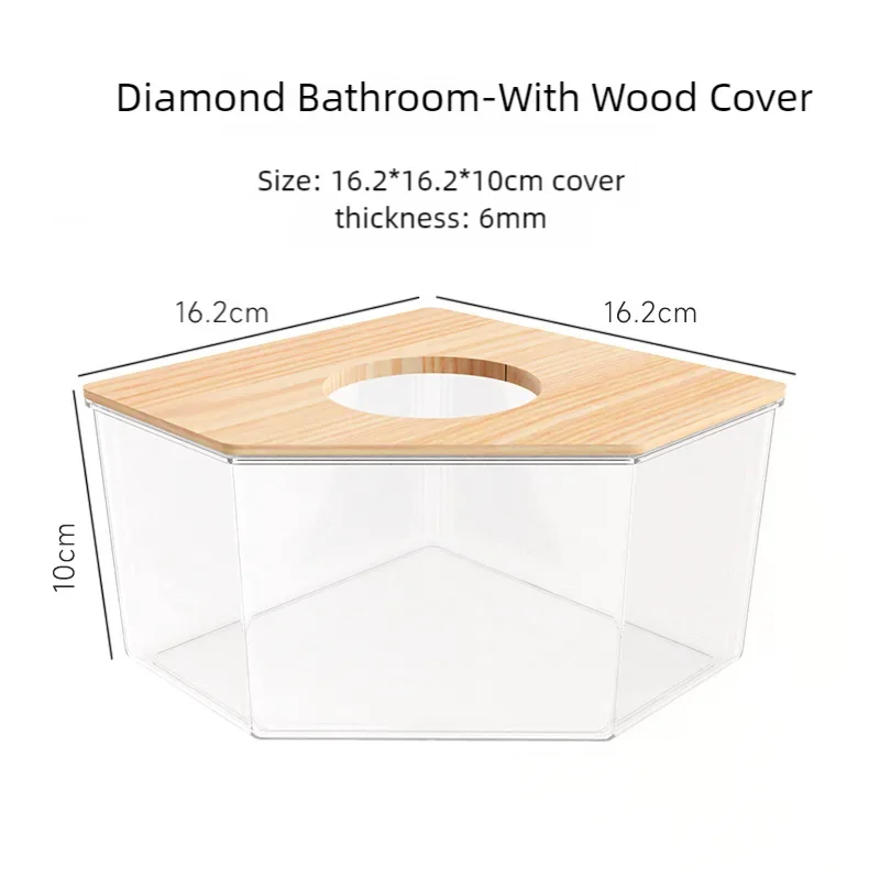 Hamster Bathroom Sinking Acrylic Excavator Box Fully Transparent Golden Bear Supplies Extra Large Toilet Bath Room Sand Basin