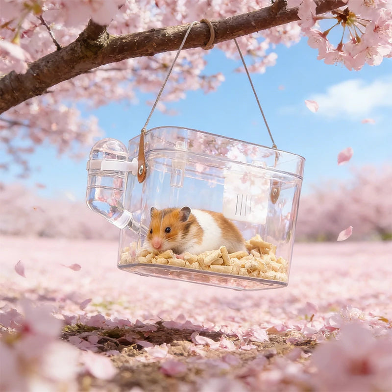 New Hamster Outdoor Carrier Cage PortableHamster Cage Transparent Large Hamster BiroCage Pet Supplies Outdoor Bird Accessories