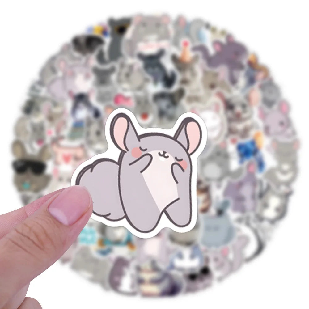 10/55/110PCS New Chinchilla Kawaii Creative Graffiti Stickers for Water Cup Pencil Box Scrapbook Waterproof Decal Kids Toy