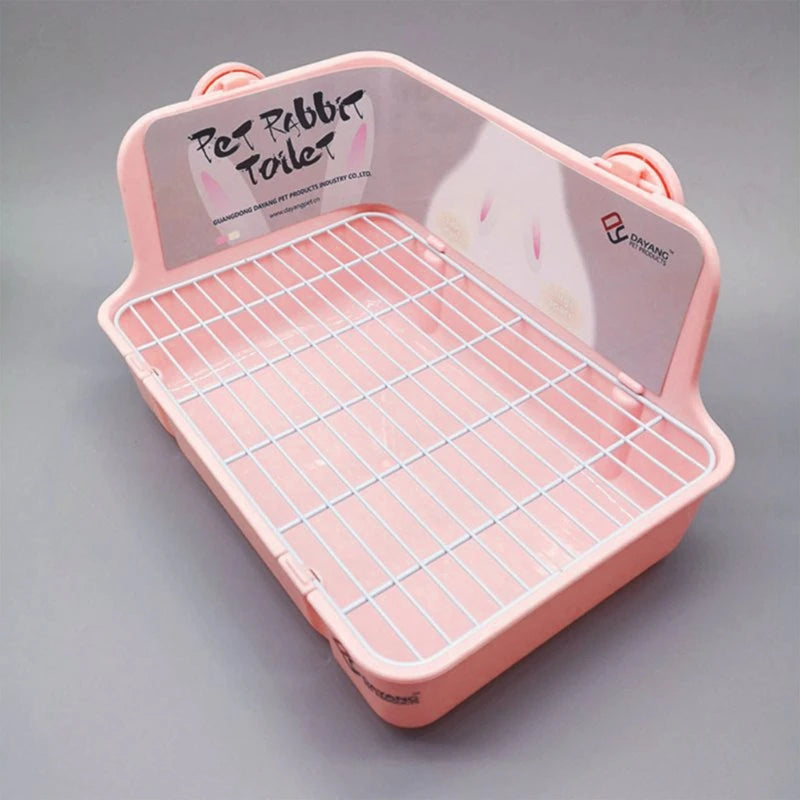 Rabbit Litter Box Toilet for Small Animal Corner Litter Pan Bunny Potty