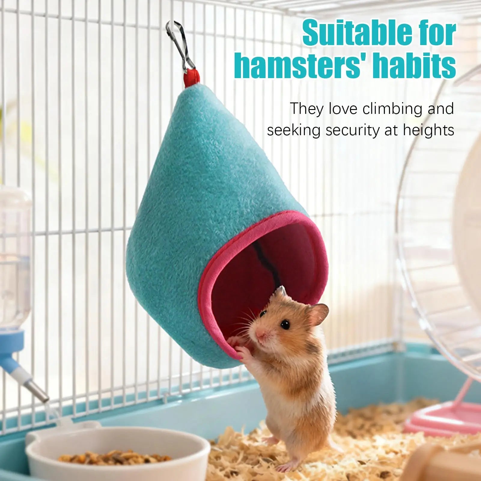 Hangable small pet hammock nest for hamster cage comfort from Burrowly.