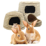 Natural Straw Woven Grass Bed for Small Pets for rabbits, hamsters, chinchillas, and mice from Burrowly small pet supplies.