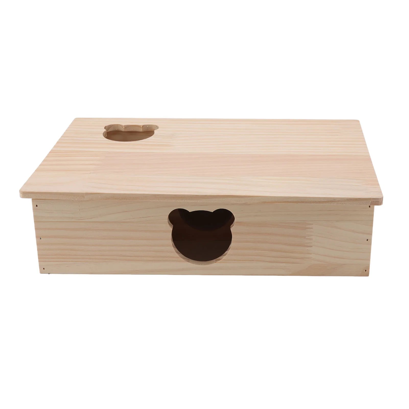 Wood log hideout house for hamsters and chinchillas from Burrowly.