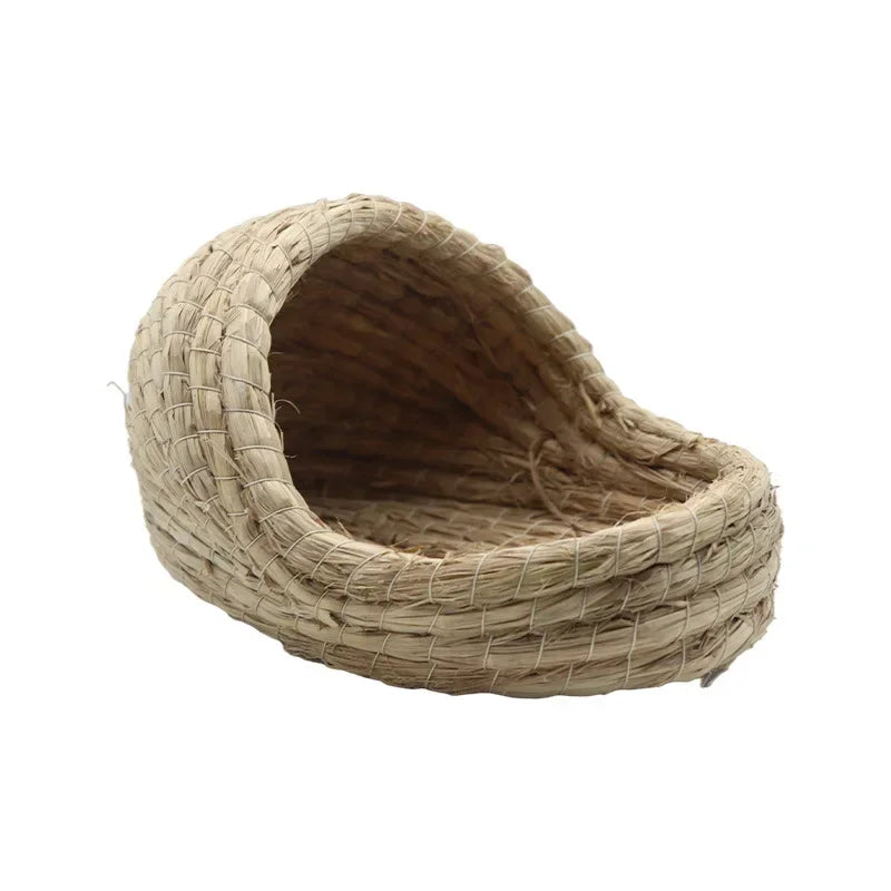 Natural Straw Woven Grass Bed for Small Pets for rabbits, hamsters, chinchillas, and mice from Burrowly small pet supplies.