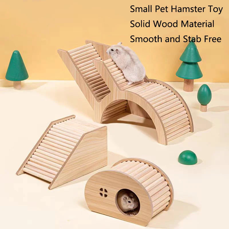 Smooth Hamster Hideaway Wooden Hamster House with Hiding Hole Small Pet