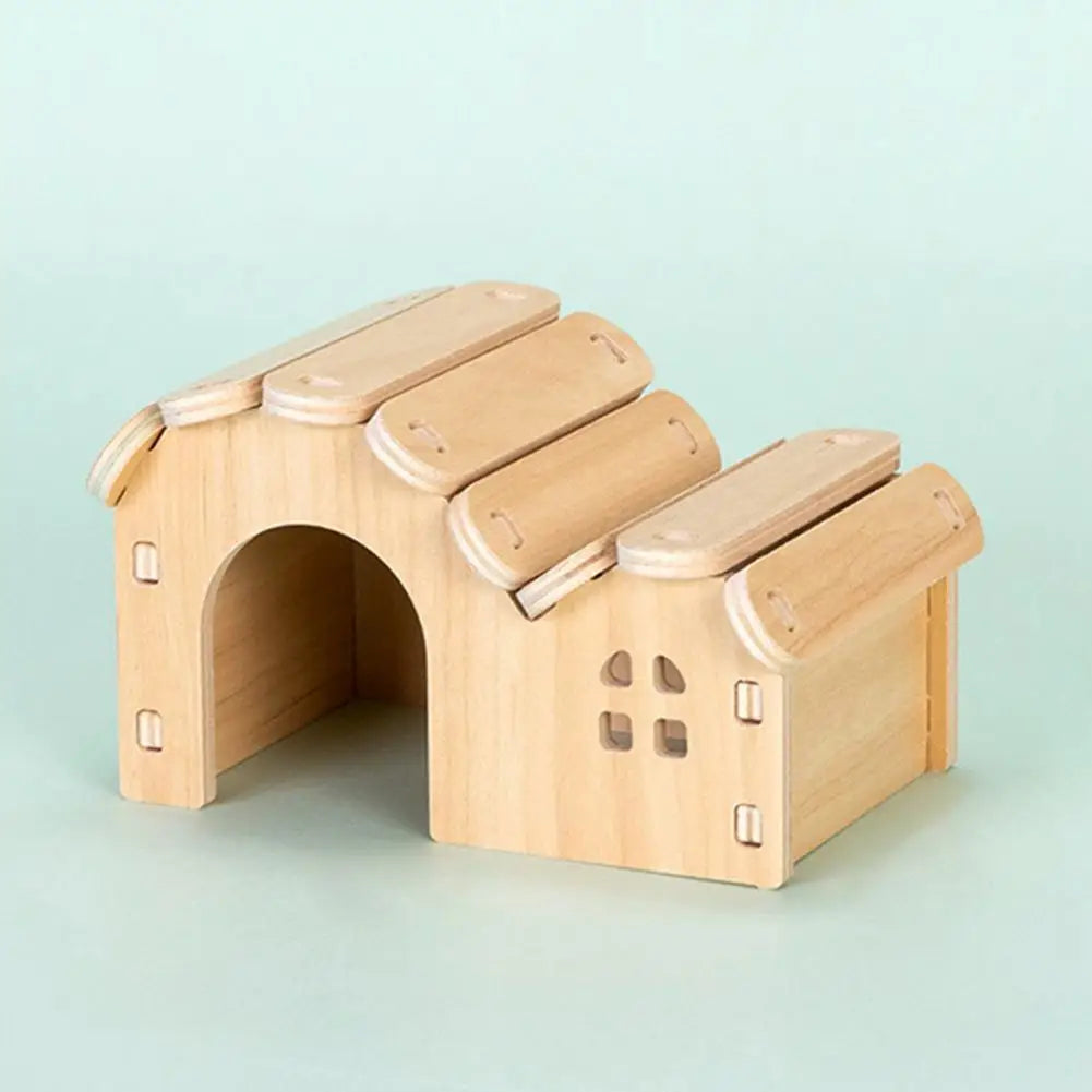 Hamster Wooden Small Villa Swing Seesaw Pet Climbing Play Hut Chews Toy Hamster Sleeping Nest Hide Out Quail Rutin Chicken Toy
