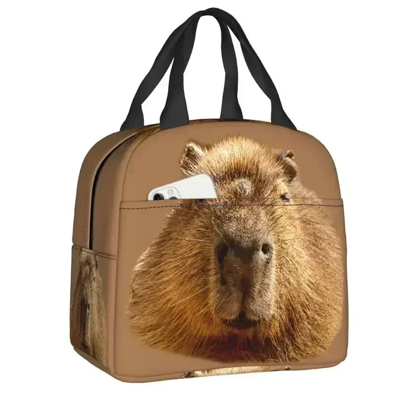 Cute Giant Cavy Capybara Collage Lunch Bag Leakproof Thermal Cooler Insulated Lunch Box For Women Kids Picnic Food Tote Bags