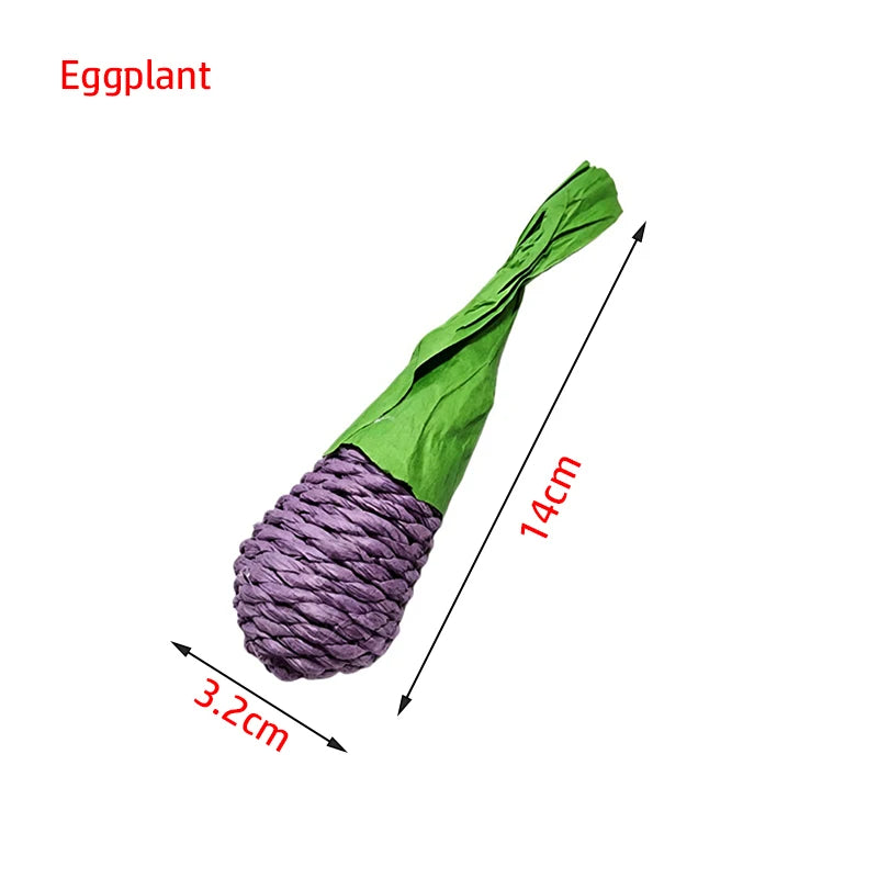 Straw Rope Carrot Chew Toys for Hamsters and Rabbits for hamsters, rabbits, gerbils, and mice from Burrowly small pet supplies.