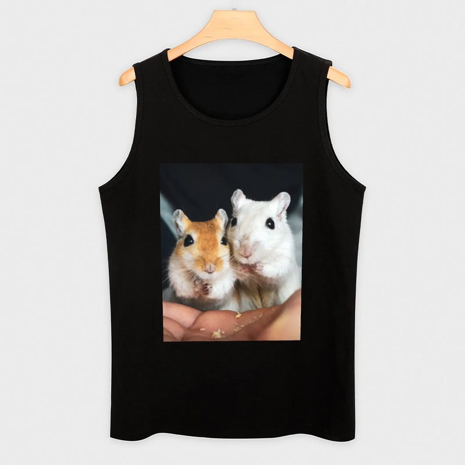 Gerbils savouring cashew nuts Tank Top Casual Summer Tank Top Lightweight Sleeveless Shirt
