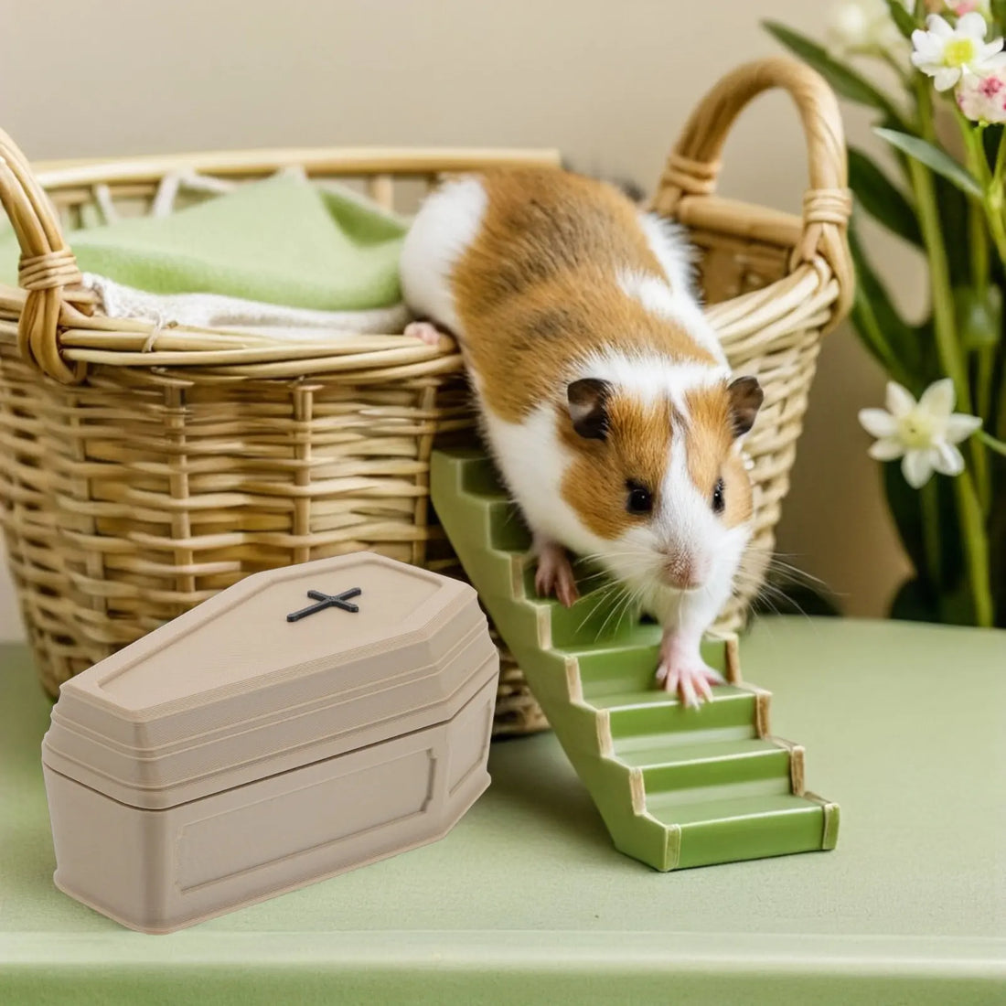 Pet Funeral Casket Resin Mini Burial Coffin for Hamster Parrot Reptile Gerbil Small Animal Memorial Box Stable Safe