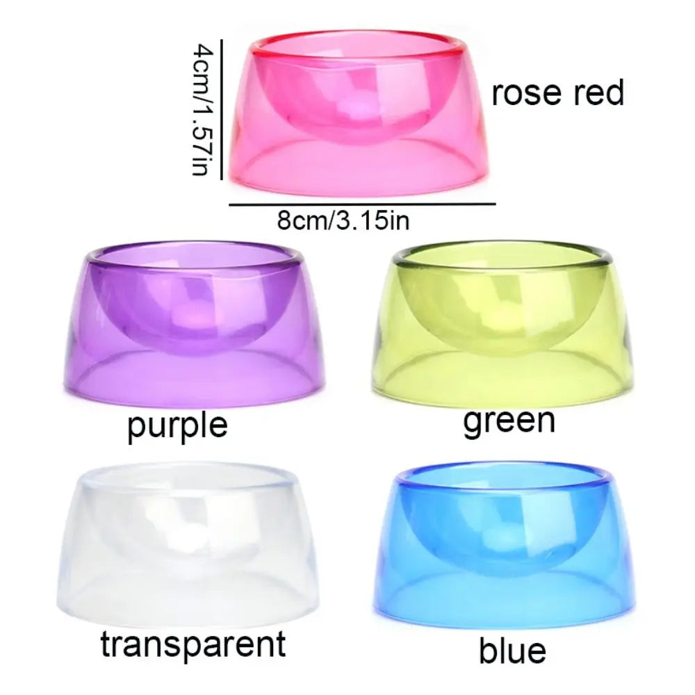 Bite Resistant Hamster Food Basin Non-slip Plastic Rat Food Water Dish Transparent Hamster Water Bowl