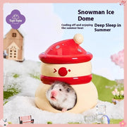 Ice Cave Hamster House Ceramic Hideout Summer Cooling Shelter for Small for Burrowly cozy hides and small pet care.