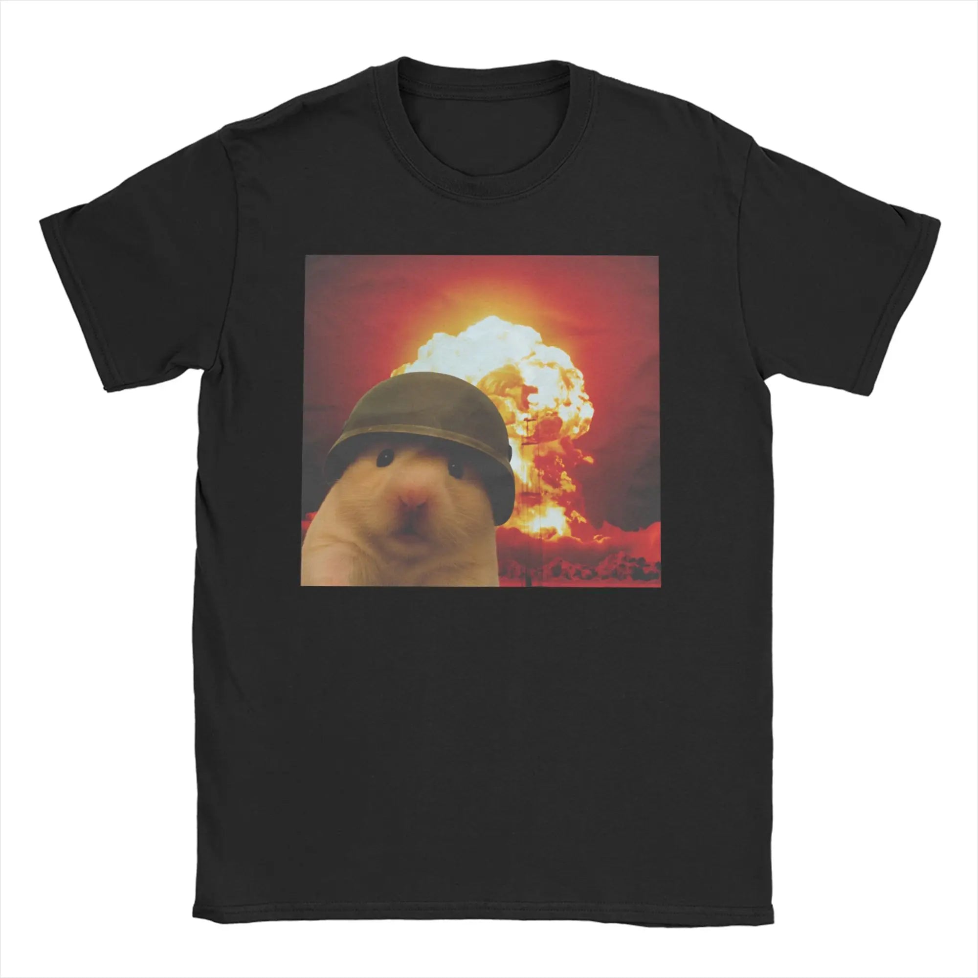 Hamster Meme Calling for Men Women T Shirts  Hipster Tee Shirt Short Sleeve Round Collar T-Shirt Cotton Birthday Present Tops