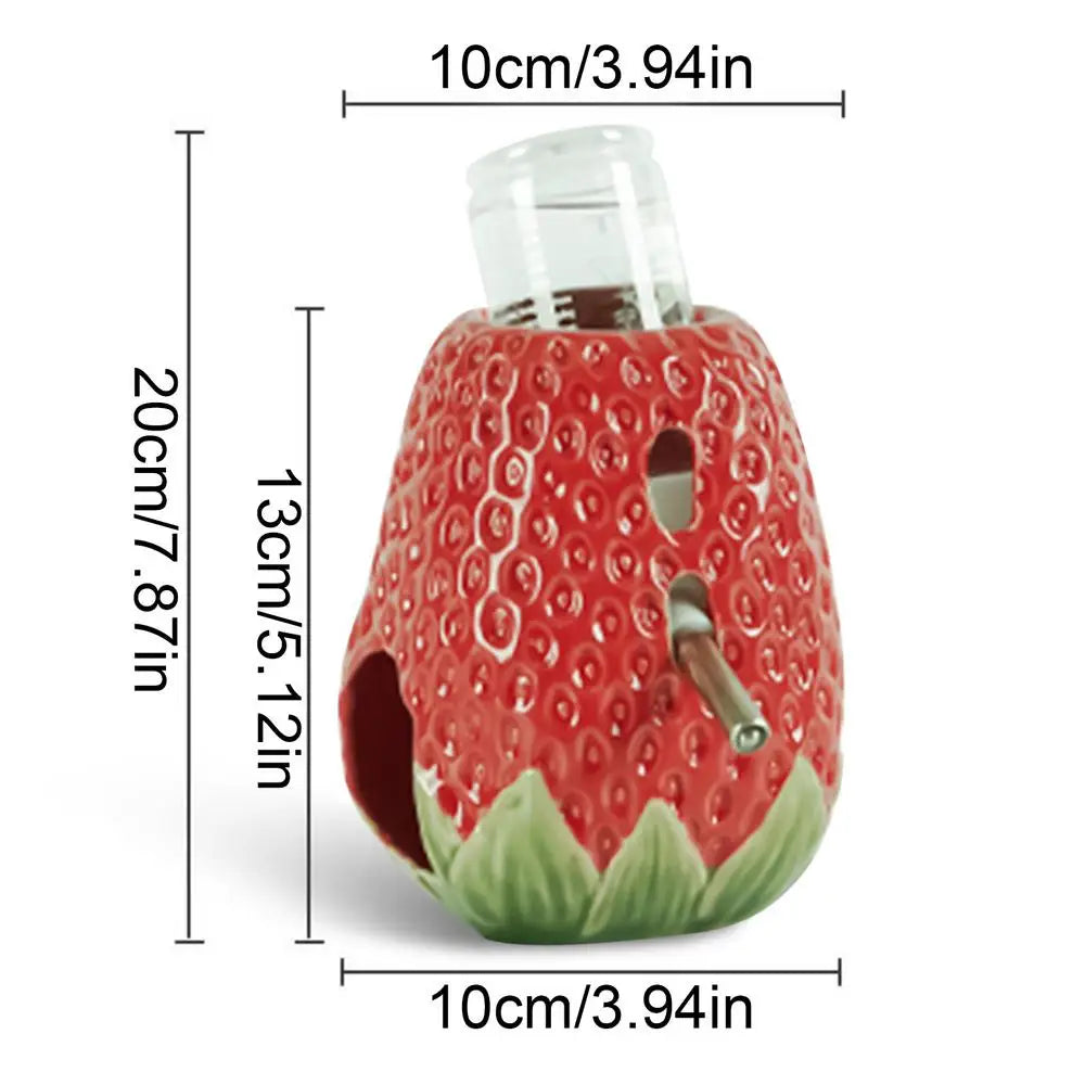 Hamster Water Bottle Holder Strawberry Ceramic Hamster Water Bowl Creative