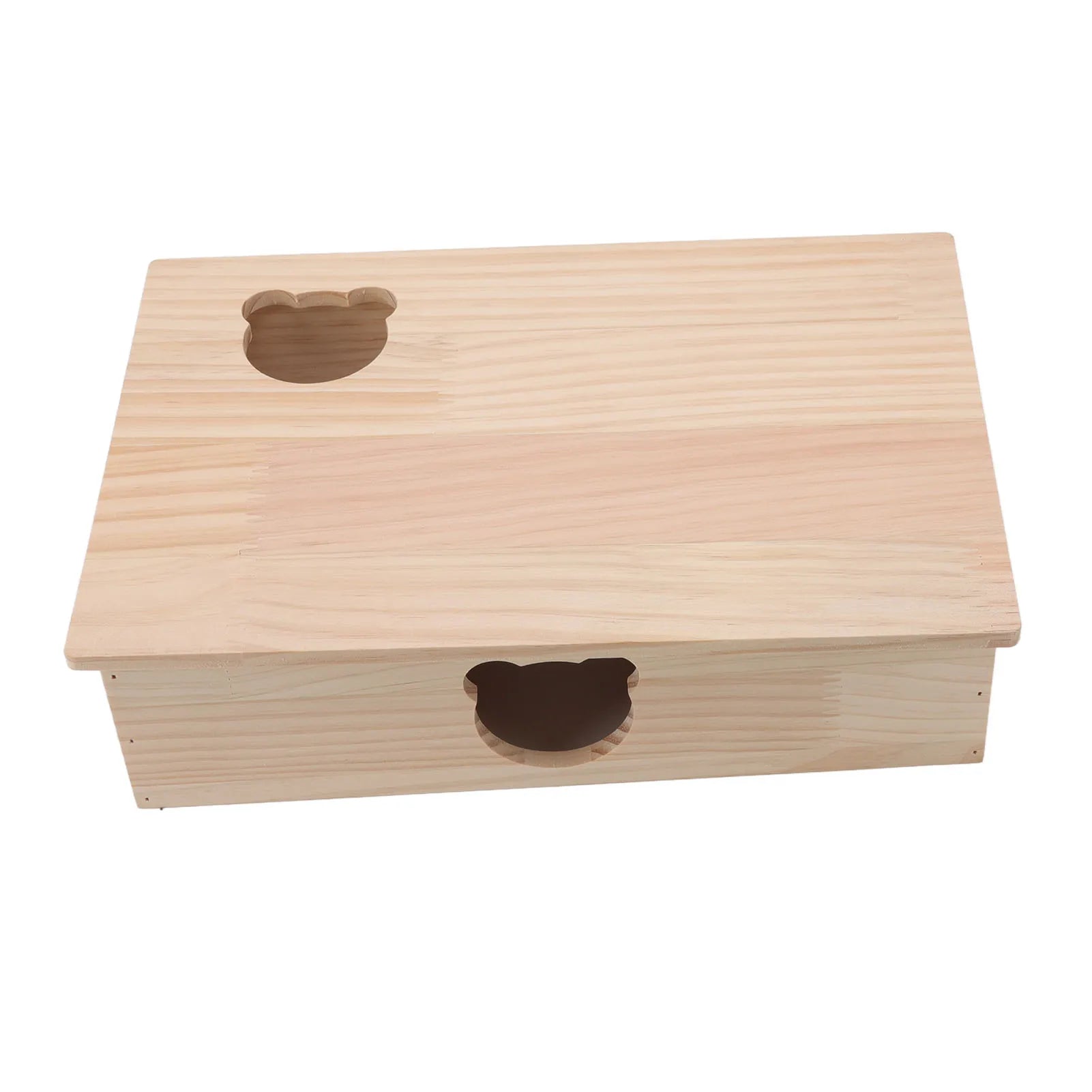 Wood log hideout house for hamsters and chinchillas from Burrowly.