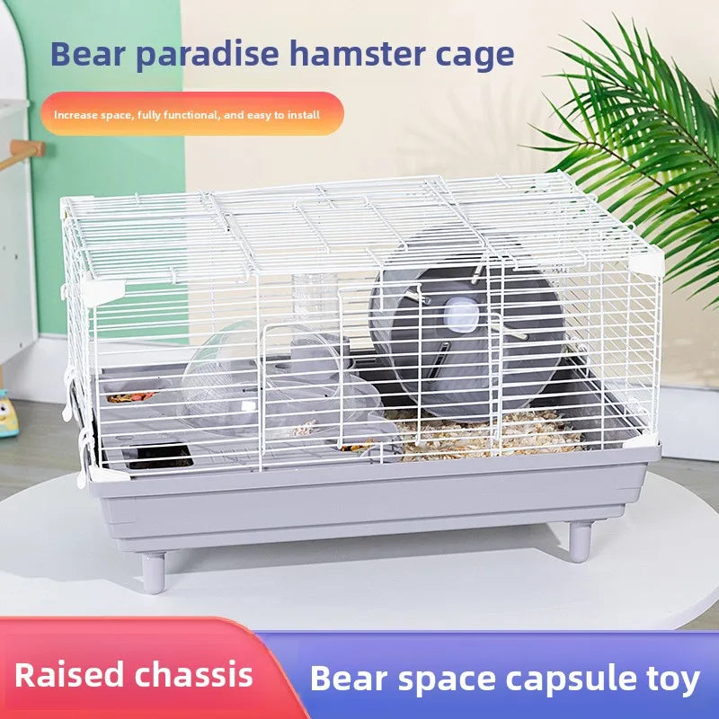 Complete Hamster Cage Set Large Hamster Cage Golden Hamster Nest Single/Double-Tiered Villa Bear Cub Paradise