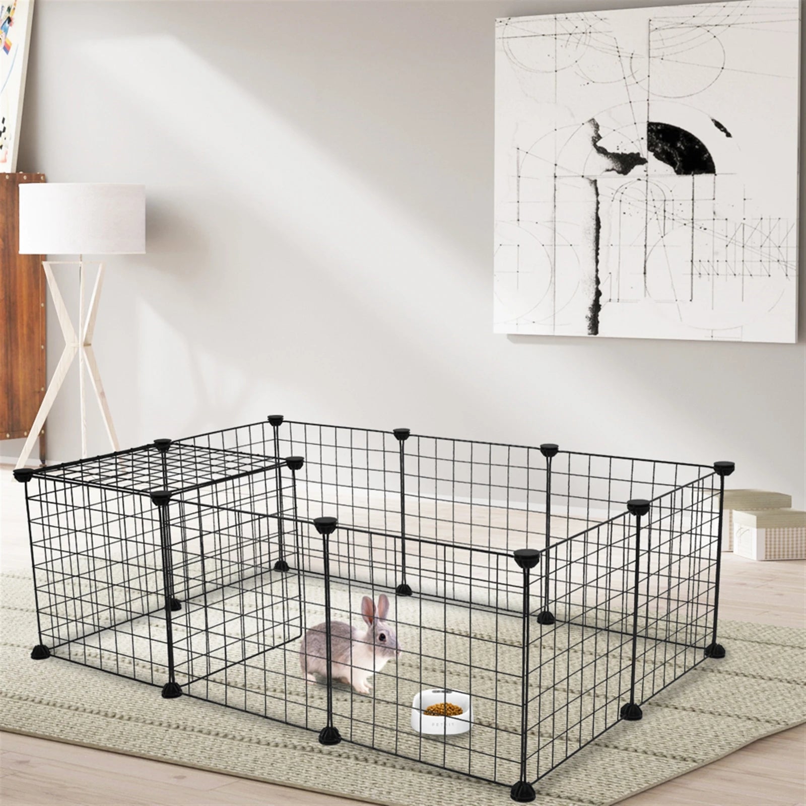Pet Playpen Small Animal Cage Indoor Metal Wire Yard Fence for Animals for Burrowly habitats & travel and small pet care.
