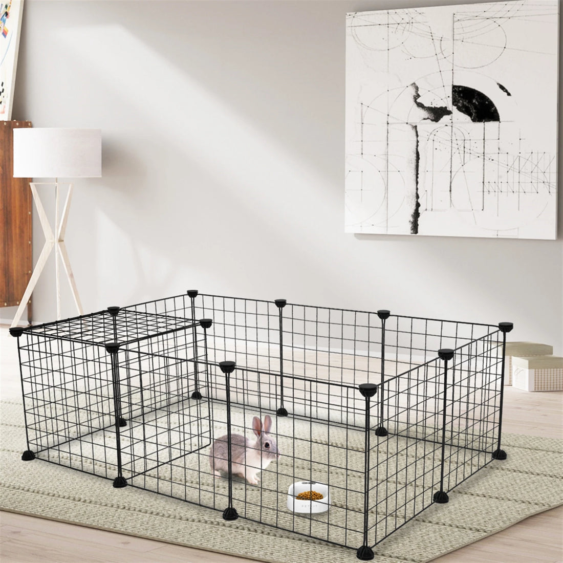 Pet Playpen Small Animal Cage Indoor Metal Wire Yard Fence for Animals for Burrowly habitats & travel and small pet care.