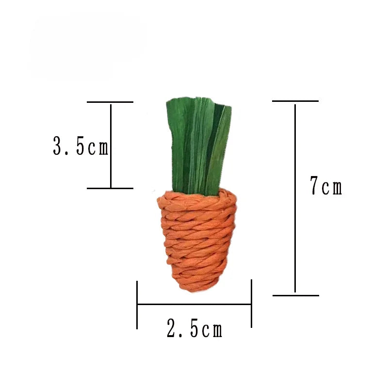 Natural Woven Vegetable Chew Sticks for Small Pets for rabbits, hamsters, guinea pigs, and gerbils from Burrowly small pet supplies.