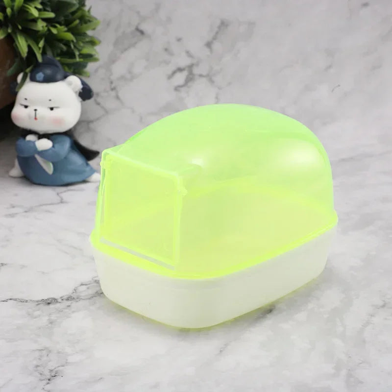 Dust-free Hamster Bathroom Sauna Room with Door Small Pet Rat Sand Bath