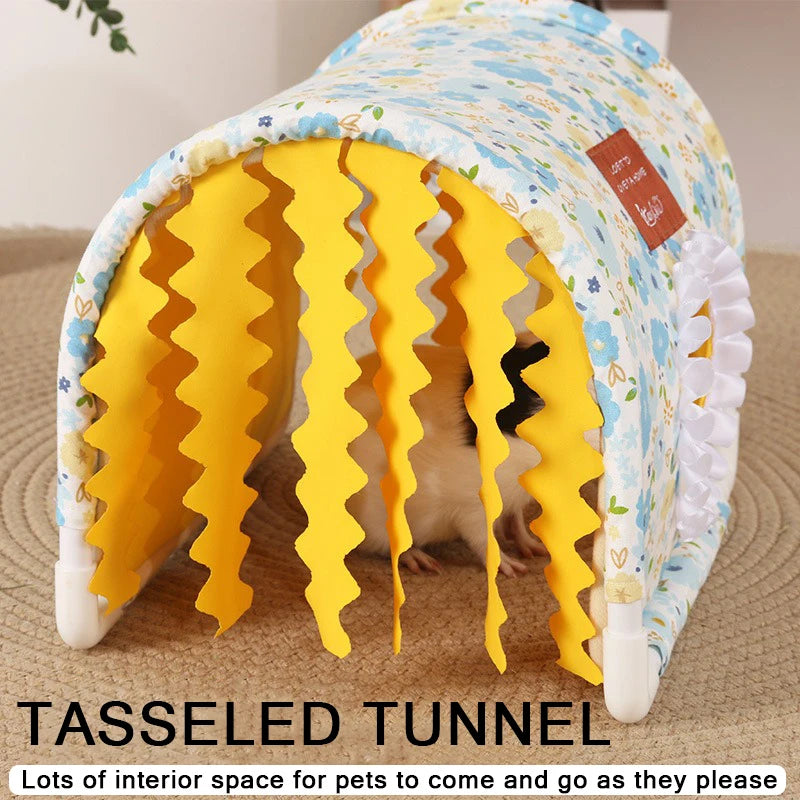 Hamster Shelter Small Rabbit/Dutch Pig/Guinea Pig Triangle Tassel Shelter Small Animal Cage Decoration Small Pet Nest Decoration