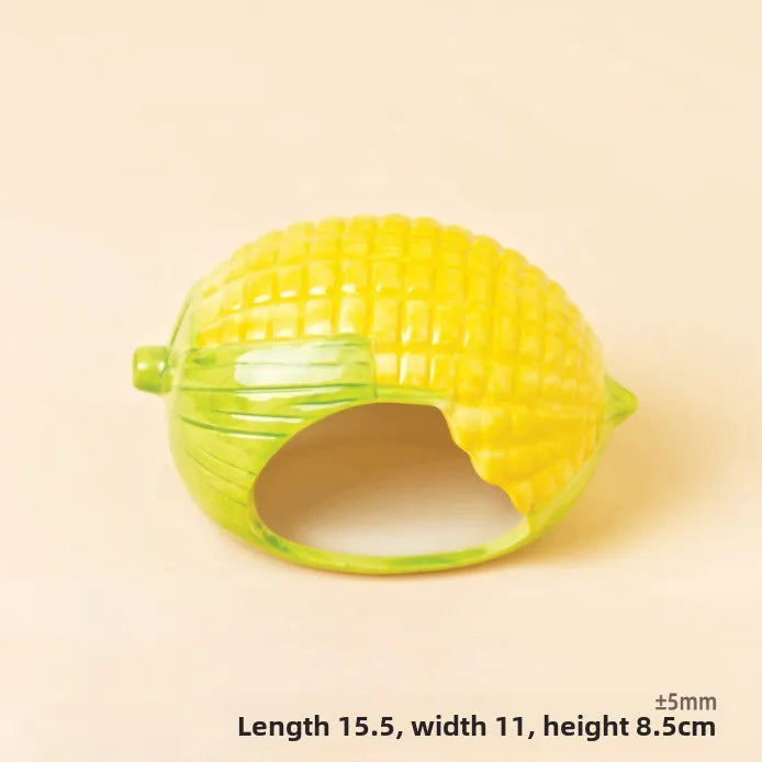 Corn Ceramic Hamster Hideout and Feeder