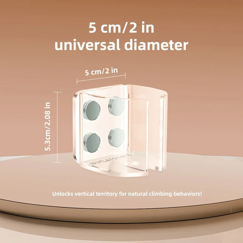 Hamster Small Animal Water Bottle Rack Acrylic Feeder Bracket Clear Bowls
