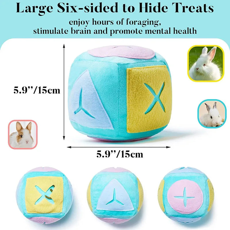 Rabbit Foraging Puzzle Toy with Bell for rabbits, guinea pigs, and chinchillas from Burrowly small pet supplies.