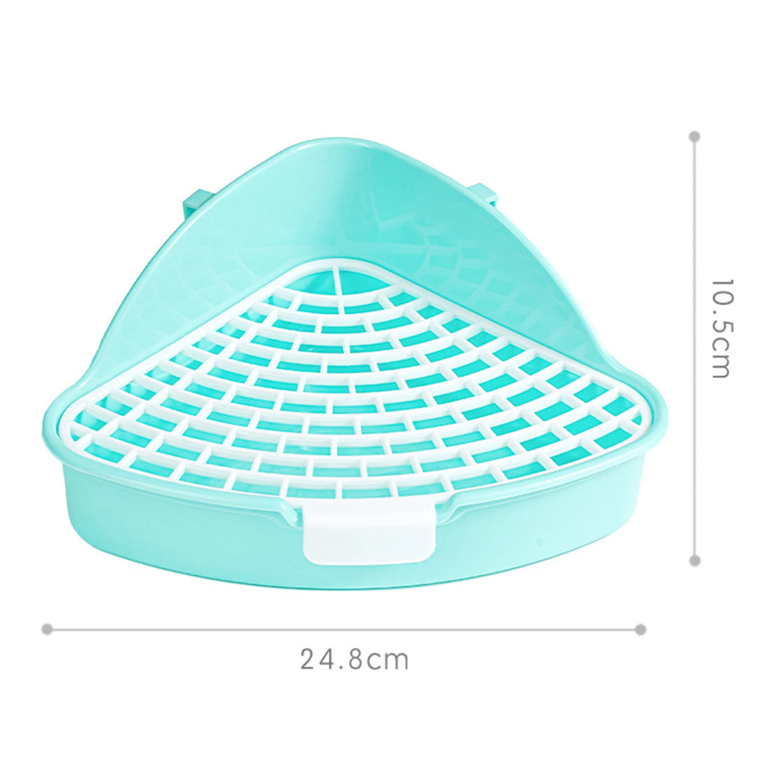 Bunny Corner Potty Trainer Tray for rabbits, ferrets, hamsters, and guinea pigs from Burrowly small pet supplies.