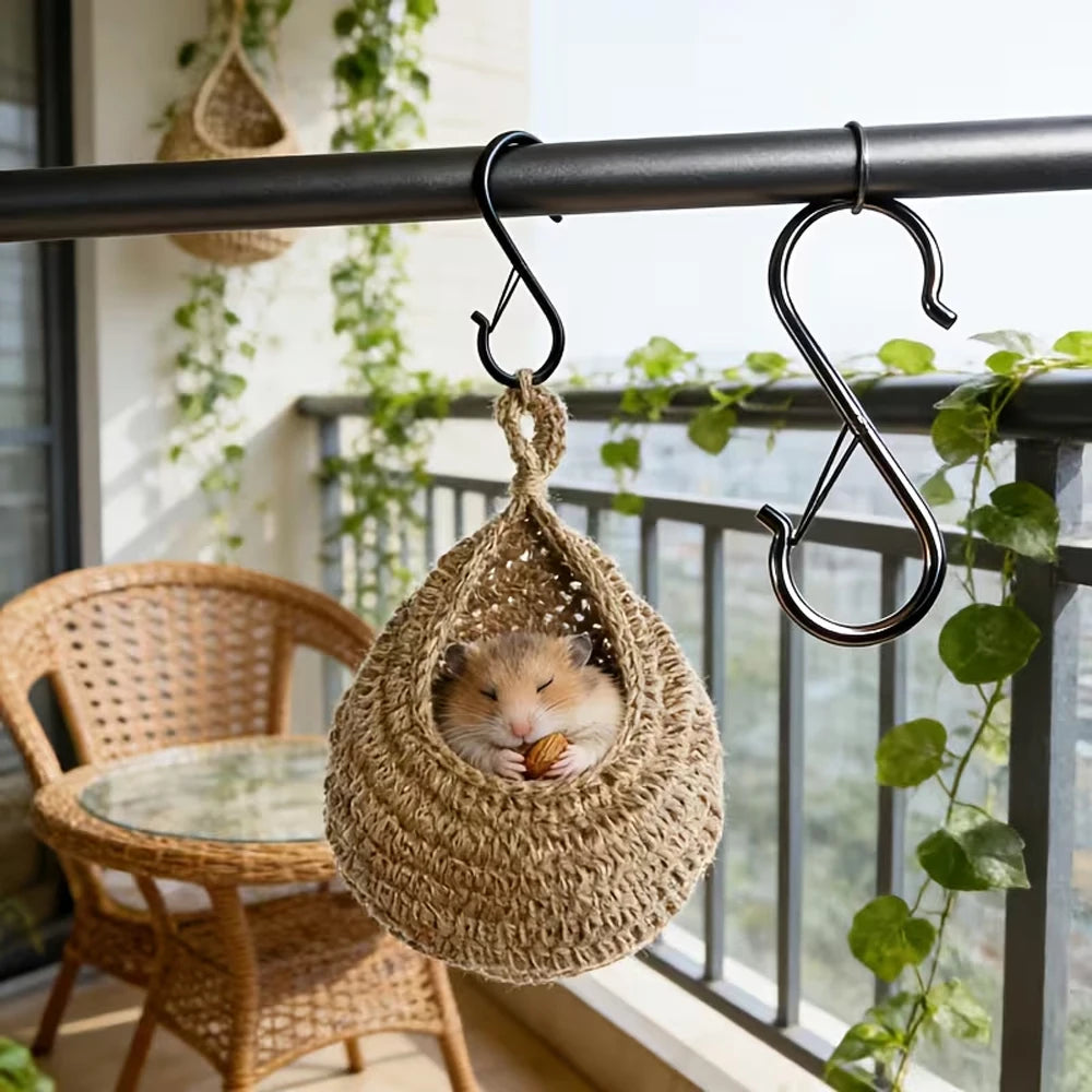 1pc Fruit Basket Bird Nest Hanging Hammock Cozy Bed for Cockatiel Parakeet Hamster Small Pet Breathable Warm Cage Hideout Swing
