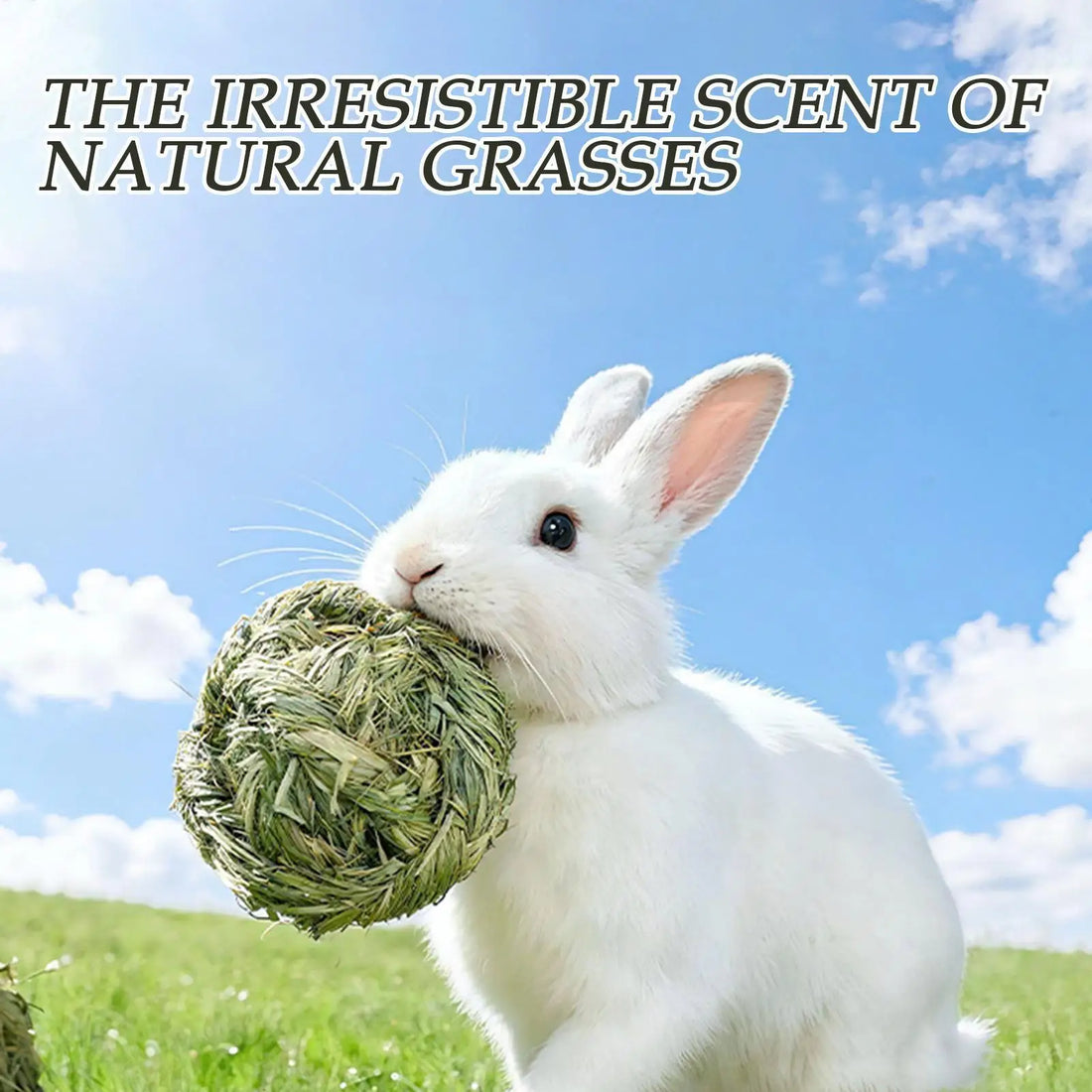 Rabbits Chew Toys Timothy Hay Balls Natural Edible Grass Toy for Teeth for Burrowly hay & forage and small pet care.