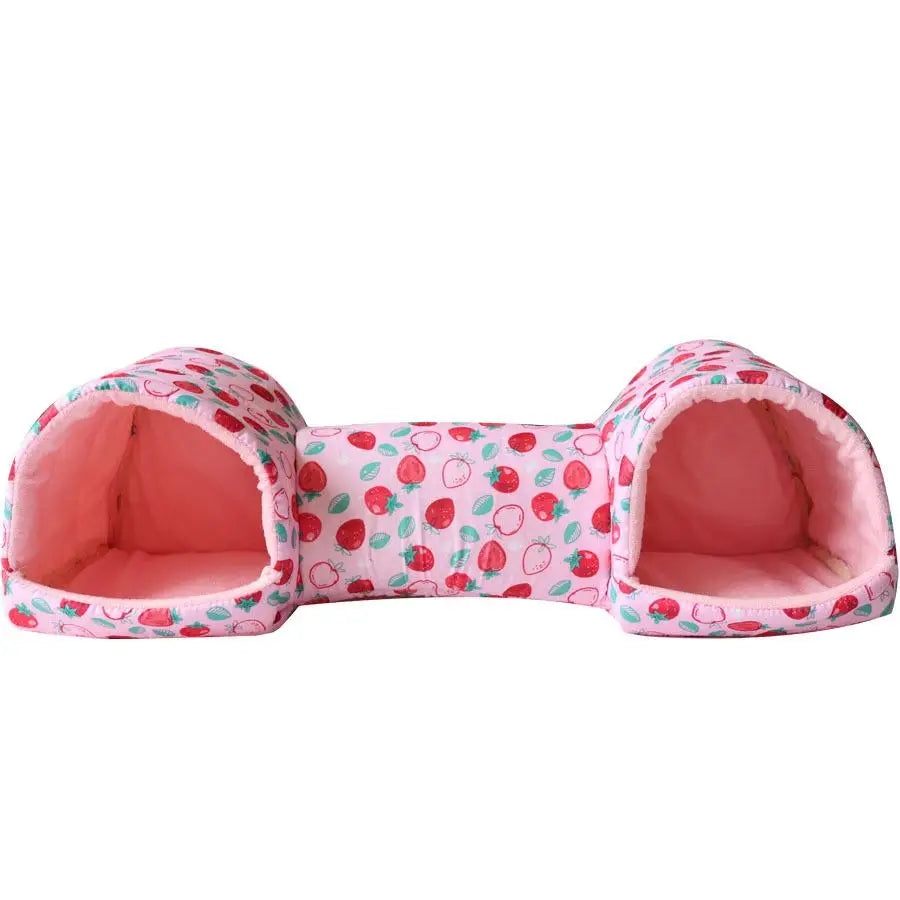 Guinea Pig Hideout Tunnel Blue Small Animal Bed with Anti-slip Bottom