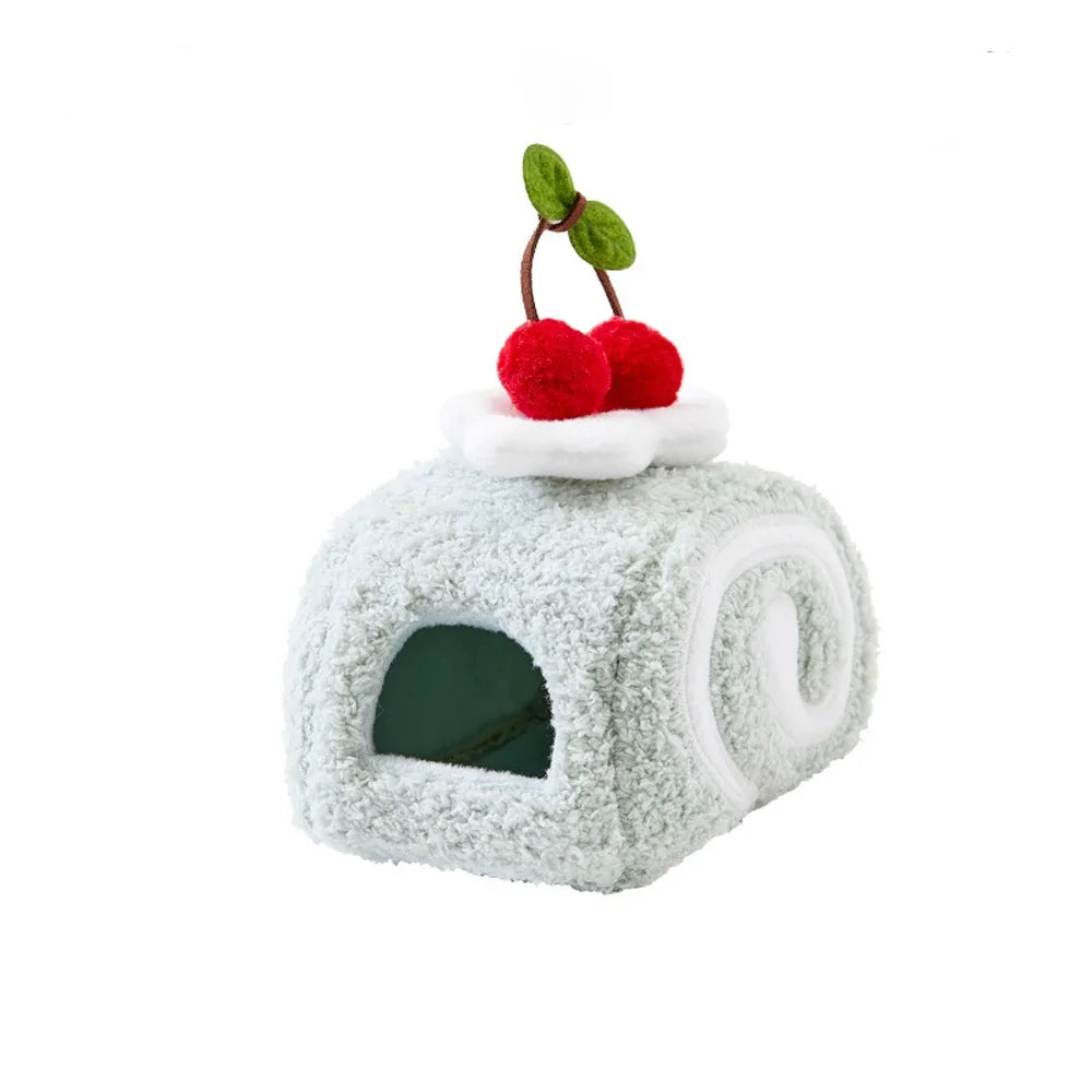 Pet Supplies Warm Hamster Cake Nest Cute Swiss Roll Shape Hamster Cage Soft Multi-Functional Pet Sleeping Bag Small Animal
