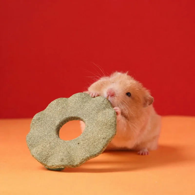 Novel Hamster Molar Burger Snack Multifunctional Ornament Decor for Golden Bear Pet Playground Cute Landscape Small Pet Supplies