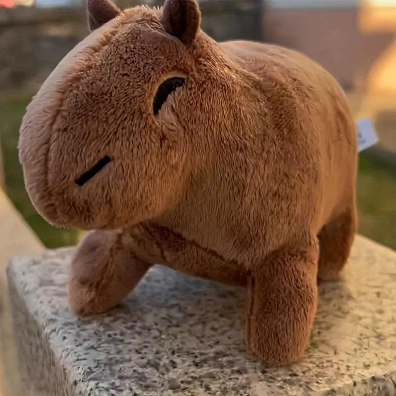 Simulation Stuffed Animals Capybara Rodent Plush Toy, Cute Lifelike Capybara Plush Dolls, Soft Animal rose toy easter room decor